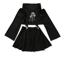 Load image into Gallery viewer, NiceMix black set A-line Women Sexy Mini High Waist Skirt Streetwear Women Punk Style Side Pocket Fashion Design Pleated Skirt
