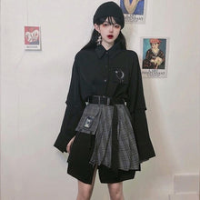 Load image into Gallery viewer, NiceMix black set A-line Women Sexy Mini High Waist Skirt Streetwear Women Punk Style Side Pocket Fashion Design Pleated Skirt
