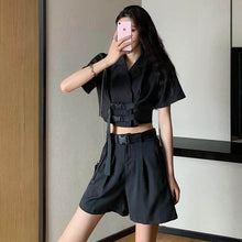 Load image into Gallery viewer, NiceMix black set A-line Women Sexy Mini High Waist Skirt Streetwear Women Punk Style Side Pocket Fashion Design Pleated Skirt
