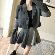 Load image into Gallery viewer, NiceMix black set A-line Women Sexy Mini High Waist Skirt Streetwear Women Punk Style Side Pocket Fashion Design Pleated Skirt
