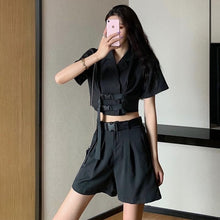 Load image into Gallery viewer, NiceMix black set A-line Women Sexy Mini High Waist Skirt Streetwear Women Punk Style Side Pocket Fashion Design Pleated Skirt

