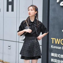 Load image into Gallery viewer, NiceMix black set A-line Women Sexy Mini High Waist Skirt Streetwear Women Punk Style Side Pocket Fashion Design Pleated Skirt
