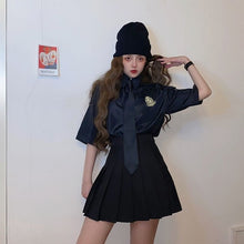 Load image into Gallery viewer, NiceMix black set A-line Women Sexy Mini High Waist Skirt Streetwear Women Punk Style Side Pocket Fashion Design Pleated Skirt

