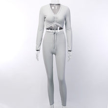Load image into Gallery viewer, Toplook Women&#39;s Two Piece Sets V-neck Long Sleeve 2019 Sexy Crop Tops Pants Autumn Feminine Matching Sets Streetwear Tracksuits
