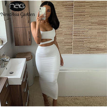 Load image into Gallery viewer, NewAsia 2 Layers Long Skirts Two Piece Set Summer Party Wear Women Two Piece Outfits Sexy Sleeveless Plus Size 2 Piece Skirt Set
