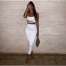 Load image into Gallery viewer, NewAsia 2 Layers Long Skirts Two Piece Set Summer Party Wear Women Two Piece Outfits Sexy Sleeveless Plus Size 2 Piece Skirt Set
