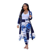 Load image into Gallery viewer, Summer 2 Piece Set Women Cardigan Long Trench Tops And Bodycon Pant Suit Casual Clothes Boho Sexy Two Piece Outfits 2019
