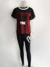 Load image into Gallery viewer, RAISEVERN PINK Letter Print Tracksuits Women Two Piece Set Spring Street t-shirt Tops and Jogger Set Suits Casual 2pcs Outfits
