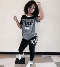 Load image into Gallery viewer, RAISEVERN PINK Letter Print Tracksuits Women Two Piece Set Spring Street t-shirt Tops and Jogger Set Suits Casual 2pcs Outfits
