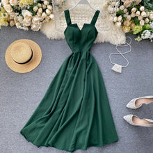 Load image into Gallery viewer, Woherb Dress Women V Neck Long Party Dresses Sexy Backless Spaghetti Strap Maxi Female Holiday Vestidos Summer 2020 Robe 25686
