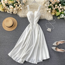 Load image into Gallery viewer, Woherb Dress Women V Neck Long Party Dresses Sexy Backless Spaghetti Strap Maxi Female Holiday Vestidos Summer 2020 Robe 25686
