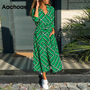 Striped Shirt Dress Women Summer Spring Bandage Pockets Decorate Casual Dress Long Sleeve Fit And Flare Lady Dresses Ropa Mujer