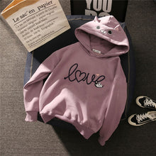 Load image into Gallery viewer, Women Hoody Women Cute Cat Hoodie Long Sleeve Elastic Warm Winter Plush Coat Student 2019 Fashion Top Streetwear
