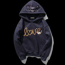 Load image into Gallery viewer, Women Hoody Women Cute Cat Hoodie Long Sleeve Elastic Warm Winter Plush Coat Student 2019 Fashion Top Streetwear
