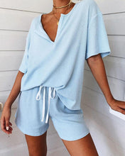 Load image into Gallery viewer, Rib Two-Piece Lounge Pajamas Set Women Rib Two-Piece Lounge Set Loungewear Women Homewear
