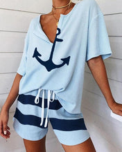 Load image into Gallery viewer, Rib Two-Piece Lounge Pajamas Set Women Rib Two-Piece Lounge Set Loungewear Women Homewear
