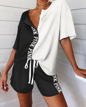 Load image into Gallery viewer, Rib Two-Piece Lounge Pajamas Set Women Rib Two-Piece Lounge Set Loungewear Women Homewear
