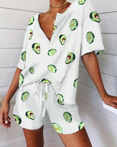 Rib Two-Piece Lounge Pajamas Set Women Rib Two-Piece Lounge Set Loungewear Women Homewear