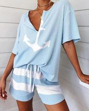 Load image into Gallery viewer, Rib Two-Piece Lounge Pajamas Set Women Rib Two-Piece Lounge Set Loungewear Women Homewear
