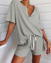 Load image into Gallery viewer, Rib Two-Piece Lounge Pajamas Set Women Rib Two-Piece Lounge Set Loungewear Women Homewear
