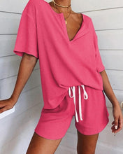 Load image into Gallery viewer, Rib Two-Piece Lounge Pajamas Set Women Rib Two-Piece Lounge Set Loungewear Women Homewear
