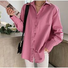 Load image into Gallery viewer, Spring Plus Size 4XL Button Women Shirt White Solid Office Lady Female Shirts 2020 Korean Casual Oversize Ladies Tops Clothes
