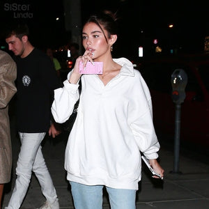 Sisterlinda Solid Long Hoodies Sweatshirts Women Pullovers 2019 Fall Winter Fashion Hoodies Femme Sweatshirts Mujer Clothing