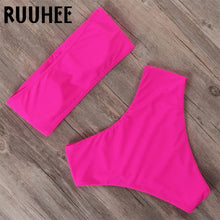 Load image into Gallery viewer, RUUHEE Bandage Bikini Swimwear Women Swimsuit High Waist Bikini Set 2019 Bathing Suit Push Up Maillot De Bain Femme Beachwear

