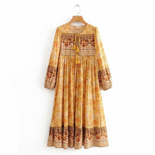 Load image into Gallery viewer, Summer dress 2020 sexy dress vintage green yellow Shell Print Lace-up zaraing women Dress sheining vadiming female dress Dfj8661
