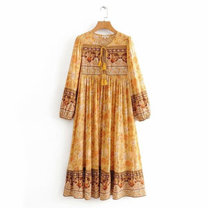 Summer dress 2020 sexy dress vintage green yellow Shell Print Lace-up zaraing women Dress sheining vadiming female dress Dfj8661