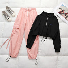 Load image into Gallery viewer, Las mujeres Hip Hop Sudadera con capucha de manga larga sudadera Hip Hop Harajuku BF sudaderas con capucha de las mujeres con capucha Mujer
