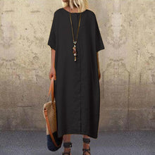 Load image into Gallery viewer, ZANZEA 2019 Casual Shirt Dress Women&#39;s Summer Sundress Fashion Half Sleeve Tunic Midi Vestidos Female Button Down Party Robe 5XL
