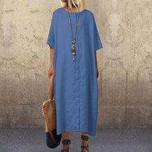 Load image into Gallery viewer, ZANZEA 2019 Casual Shirt Dress Women&#39;s Summer Sundress Fashion Half Sleeve Tunic Midi Vestidos Female Button Down Party Robe 5XL
