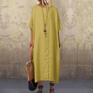 ZANZEA 2019 Casual Shirt Dress Women's Summer Sundress Fashion Half Sleeve Tunic Midi Vestidos Female Button Down Party Robe 5XL