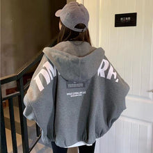 Load image into Gallery viewer, Autumn New Kpop Loose Hoodies Women Baseball Wear Long Sleeve Casual Loose Hooded Sweatshirt Coat Women Streetwear
