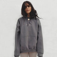 Load image into Gallery viewer, Women Embroidery Letter Ultimate Hoodie With Pouch Pocket Drop Shoulder Hooded Pullover
