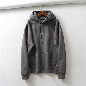 Women Embroidery Letter Ultimate Hoodie With Pouch Pocket Drop Shoulder Hooded Pullover
