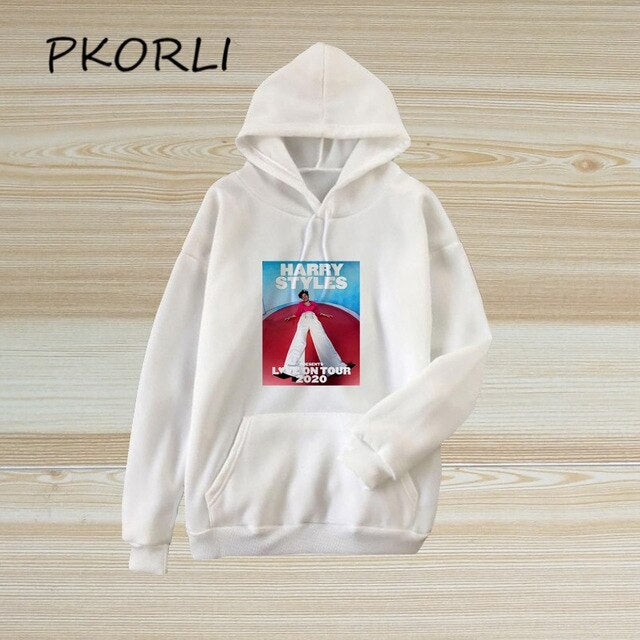 Harry Style Merch Hoodies Sweatshirt Women Harajuku Fine Line Love on Tour Hoodie Harajuku Streetwear Pink Clothing Sudaderas