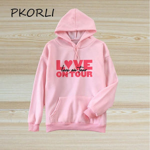 Harry Style Merch Hoodies Sweatshirt Women Harajuku Fine Line Love on Tour Hoodie Harajuku Streetwear Pink Clothing Sudaderas