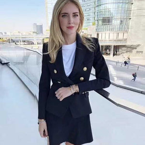 Green Blue Yellow Black White Blazer Women Office Formal Double Breasted Buttons Blazer Plus Big Size Women Blazers Drop Ship