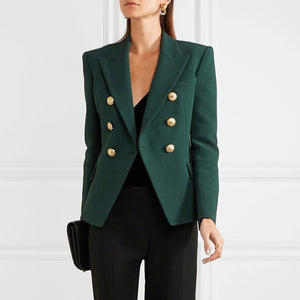 Green Blue Yellow Black White Blazer Women Office Formal Double Breasted Buttons Blazer Plus Big Size Women Blazers Drop Ship