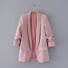 Load image into Gallery viewer, Pink Shawl Collar Elegant Office Ladies Workwear Blazer Long Sleeve Regular Fit Minimalist 2018 Women Autumn Blazer 7 Colors
