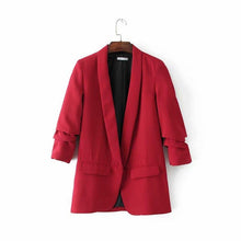 Load image into Gallery viewer, Pink Shawl Collar Elegant Office Ladies Workwear Blazer Long Sleeve Regular Fit Minimalist 2018 Women Autumn Blazer 7 Colors
