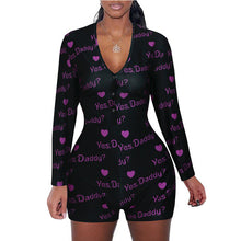 Load image into Gallery viewer, 2020 summer short pants Rompers Pajamas Sexy Bodycon long sleeve print jumpsuit sleepwear for women DZ002
