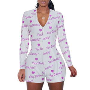 2020 summer short pants Rompers Pajamas Sexy Bodycon long sleeve print jumpsuit sleepwear for women DZ002
