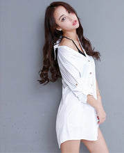 Load image into Gallery viewer, 2020 Spring  White Shirt Woman Long Sleeve Bf Wind Blouse Women  Sexy Pajamas Women Loose Tops And Blouse Women Long Shirt Skirt
