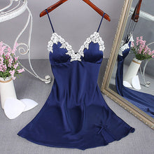 Load image into Gallery viewer, 2020 2020 Women Lace Silk Summer Dress Pyjamas Lace Skirt Sexy Pajamas Suspender Sleepwear Sleeveless Dresses Beachwears Fashion
