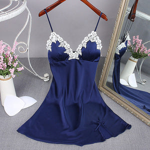 2020 2020 Women Lace Silk Summer Dress Pyjamas Lace Skirt Sexy Pajamas Suspender Sleepwear Sleeveless Dresses Beachwears Fashion