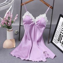 Load image into Gallery viewer, 2020 2020 Women Lace Silk Summer Dress Pyjamas Lace Skirt Sexy Pajamas Suspender Sleepwear Sleeveless Dresses Beachwears Fashion
