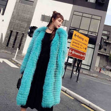 Load image into Gallery viewer, LVCHI Coat Female Elegant Genuine Fur 2019 Women Long Comfortable V-Neck Parka Fox Fur Coats From Natural Fur Solid Fox Coat
